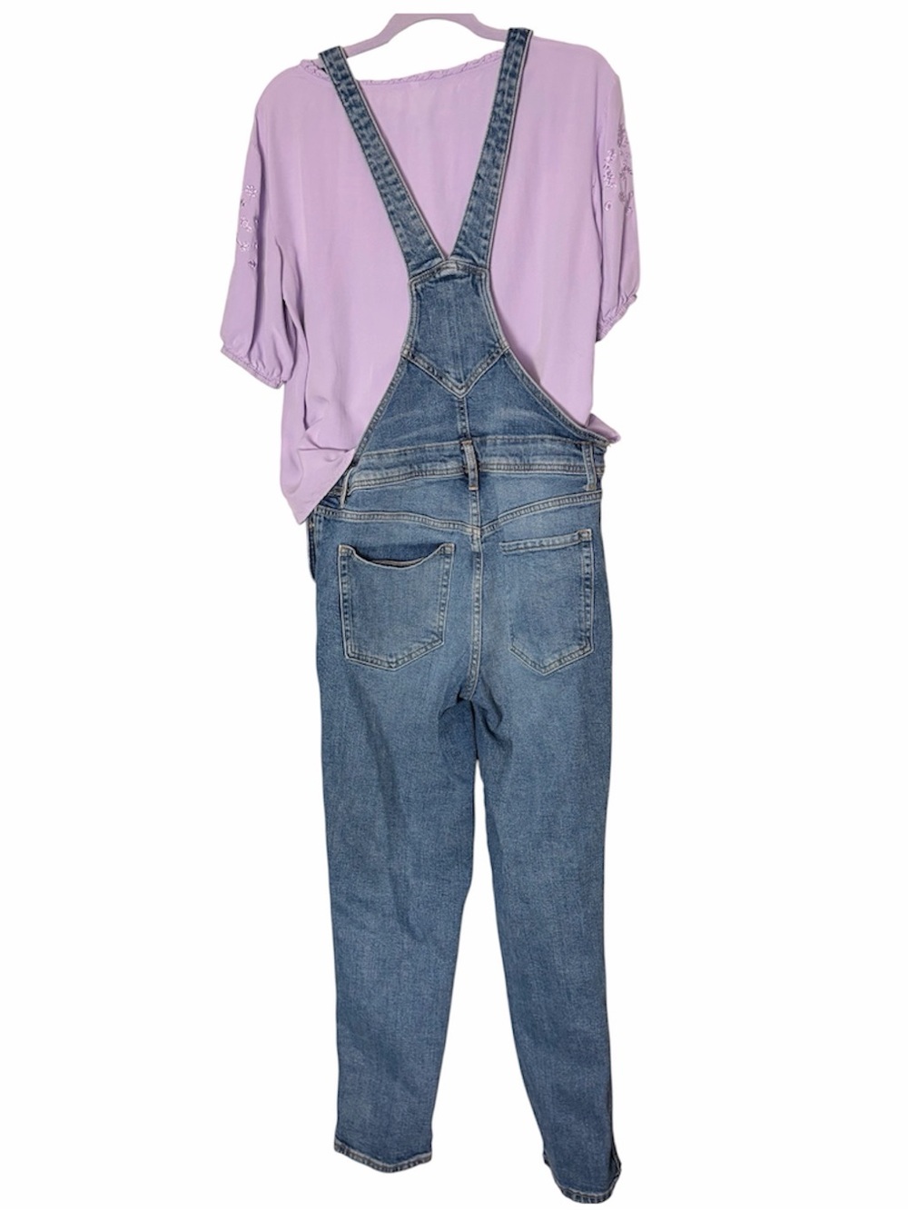 Old Navy Classic Light Wash Straight Leg Denim Overalls - Picture 4 of 5